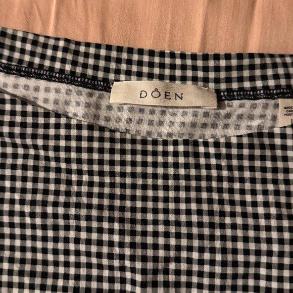 Doen Paulette gingham checkered long sleeve  top - Picture 6 of 9